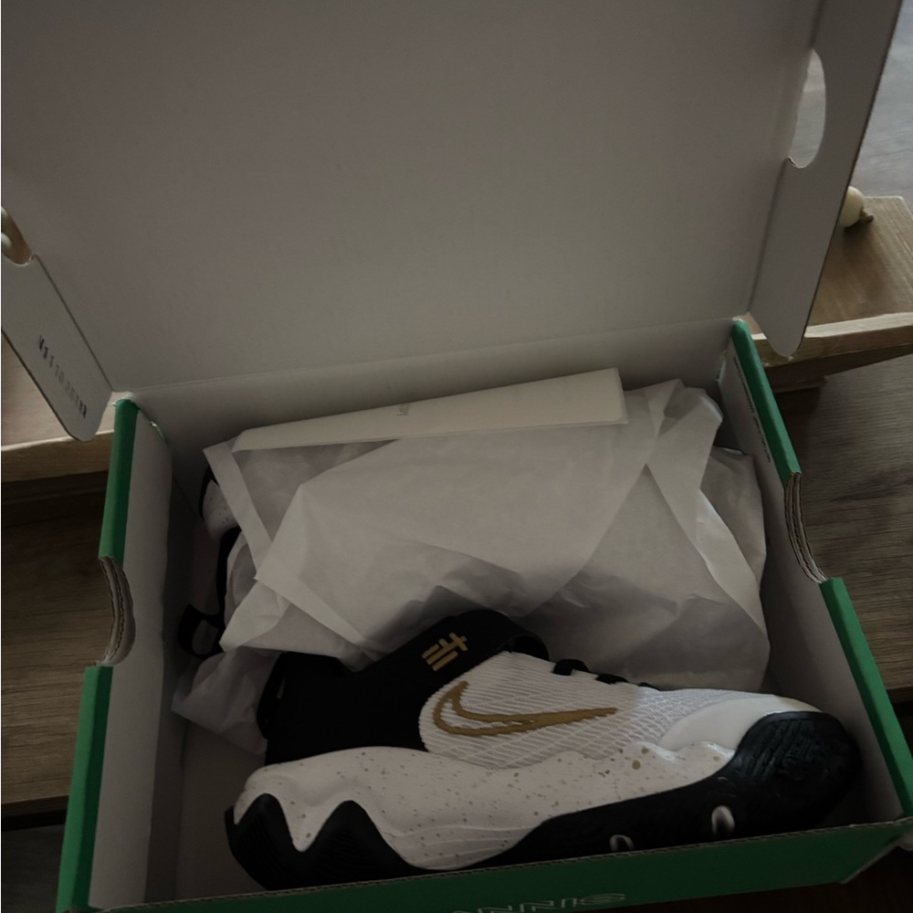 Nike Kids Black White Gold Sneakers